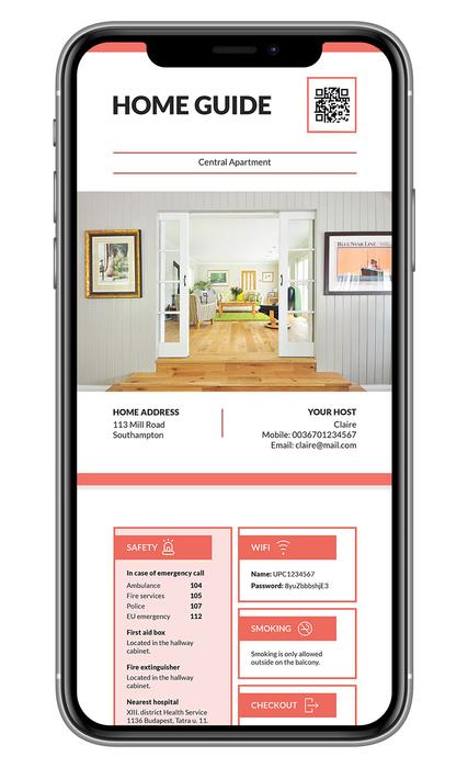 Smartphone with an Informeasy house manual appearing on the screen.